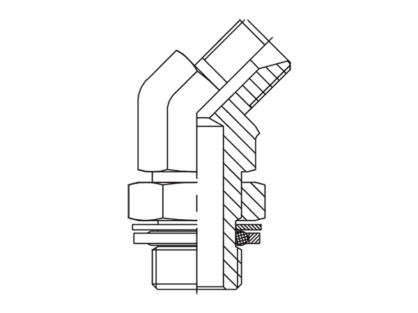 A drawing of DABPM406Q hydraulic adaptor.