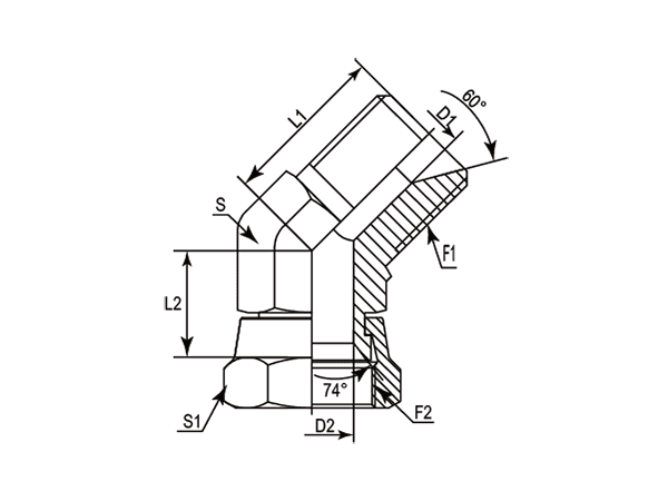 A drawing of DABPM4251 hydraulic adaptor.