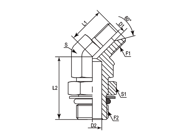 A drawing of DABPM4305 hydraulic adaptor.