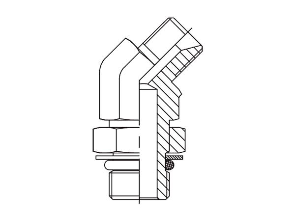A drawing of DABPM4525 hydraulic adaptor.