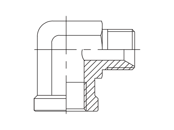 A drawing of DABPM905F hydraulic adaptor.