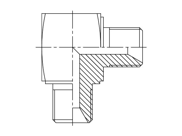 A drawing of DABPM905M-SQ hydraulic adaptor.