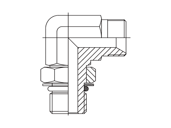 A drawing of DABPM9065 hydraulic adaptor.