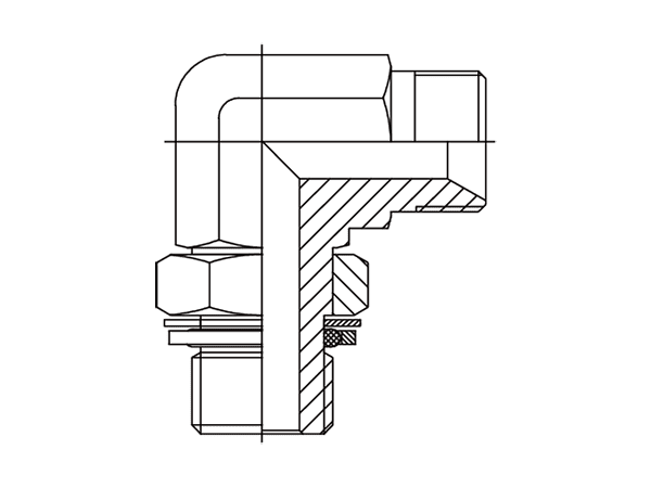 A drawing of DABPM906Q hydraulic adaptor.