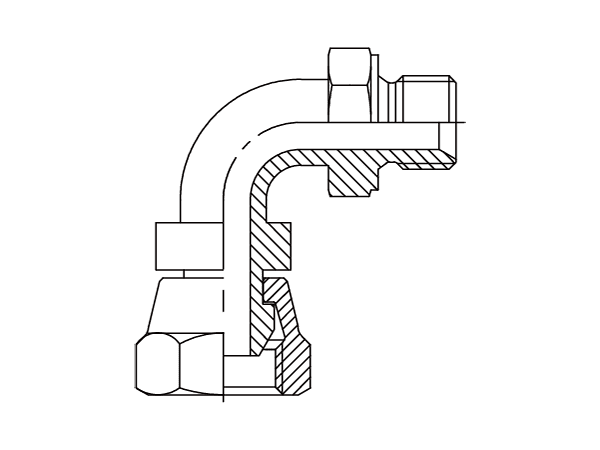 A drawing of DABPM9081-B hydraulic adaptor.