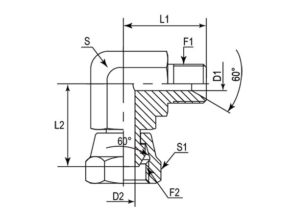 A drawing of DABPM9081 hydraulic adaptor.