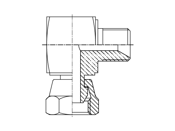 A drawing of DABPM9081-SQ hydraulic adaptor.