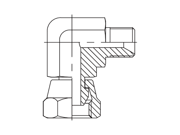 A drawing of DABPM9081 hydraulic adaptor.