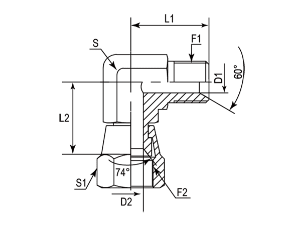 A drawing of DABPM9251 hydraulic adaptor.
