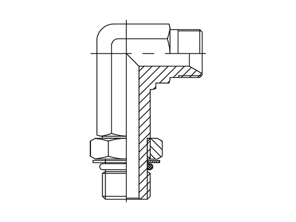 A drawing of DABPM952J hydraulic adaptor.