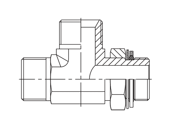 A drawing of DABPML06Q hydraulic adaptor.
