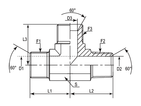 A drawing of DABPML07M hydraulic adaptor.