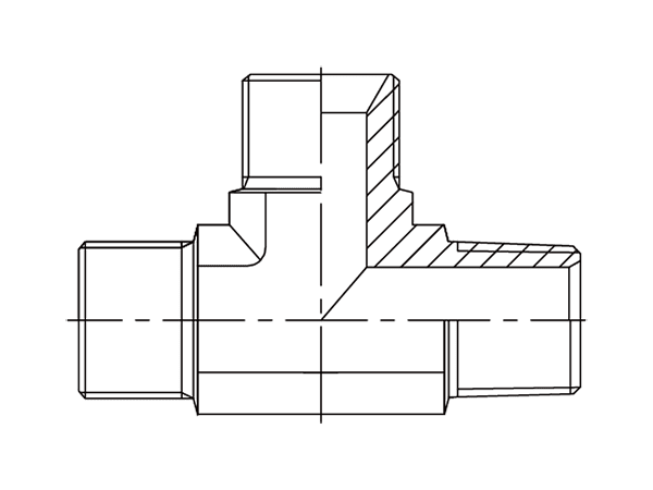 A drawing of DABPML07M hydraulic adaptor.