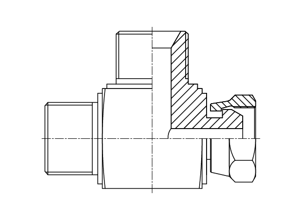 A drawing of DABPML081-SQ hydraulic adaptor.