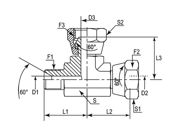 A drawing of DABPML181 hydraulic adaptor.