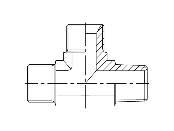 A drawing of DABPML28M hydraulic adaptor.