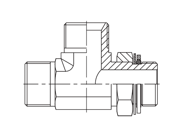 A drawing of DABPML52Q hydraulic adaptor.