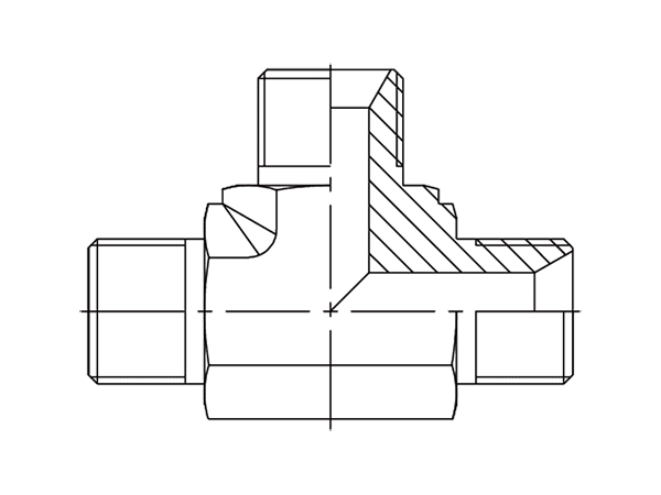 A drawing of DABPMT05M hydraulic adaptor.