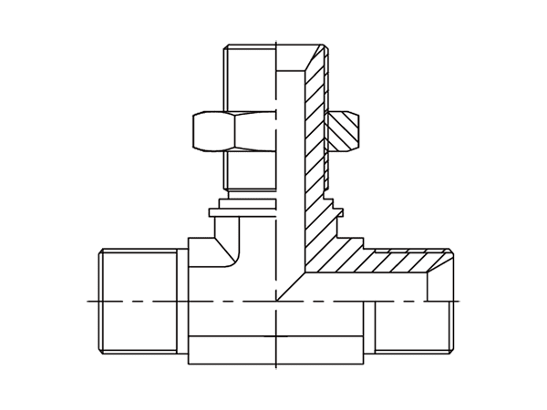 A drawing of DABPMT05T hydraulic adaptor.