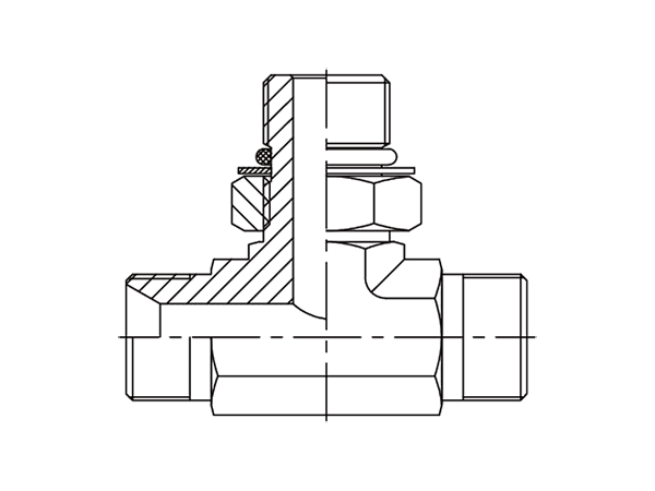 A drawing of DABPMT065 hydraulic adaptor.
