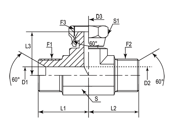 A drawing of DABPMT081 hydraulic adaptor.