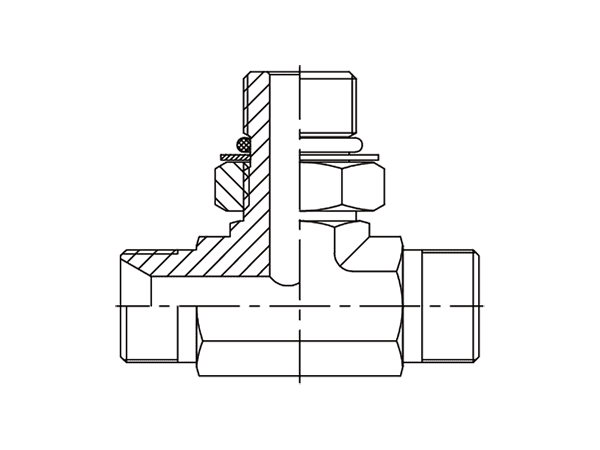 A drawing of DABPMT305 hydraulic adaptor.