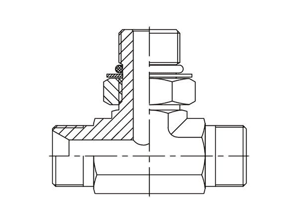 A drawing of DABPMT525 hydraulic adaptor.