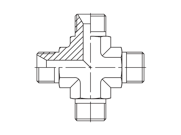 A drawing of DABPMX05M hydraulic adaptor.