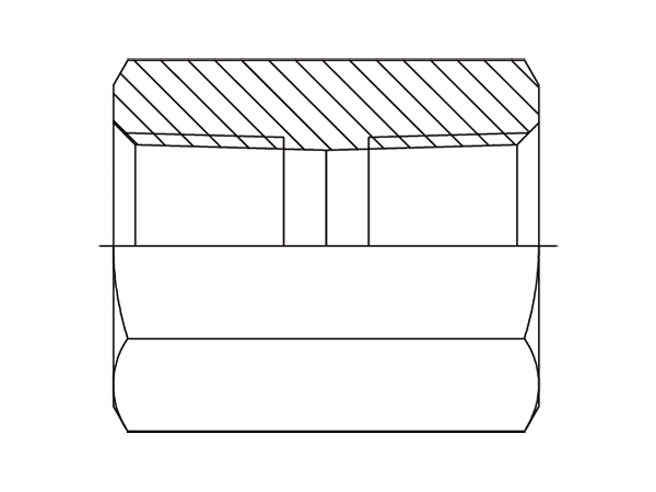 A drawing of DABTF107F hydraulic adaptor.
