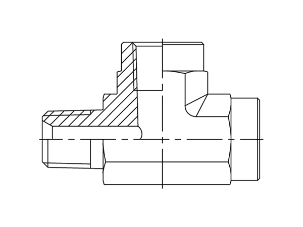 A drawing of DABTFL07M hydraulic adaptor.