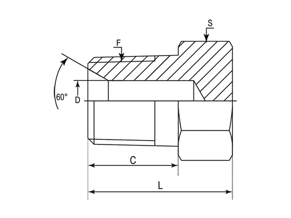 A drawing of DABTM1000 hydraulic adaptor.