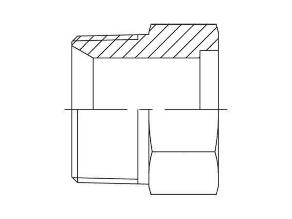 A drawing of DABTM100B hydraulic adaptor.