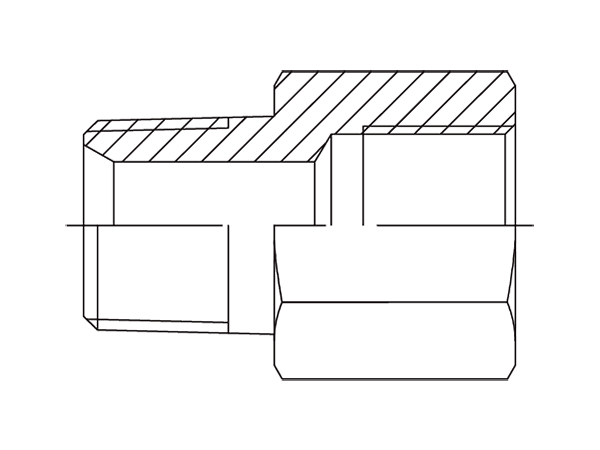 A drawing of DABTM105F hydraulic adaptor.