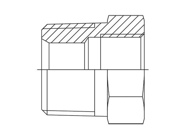A drawing of DABTM105FR hydraulic adaptor.