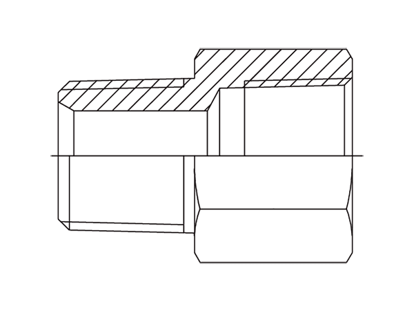 A drawing of DABTM128F hydraulic adaptor.