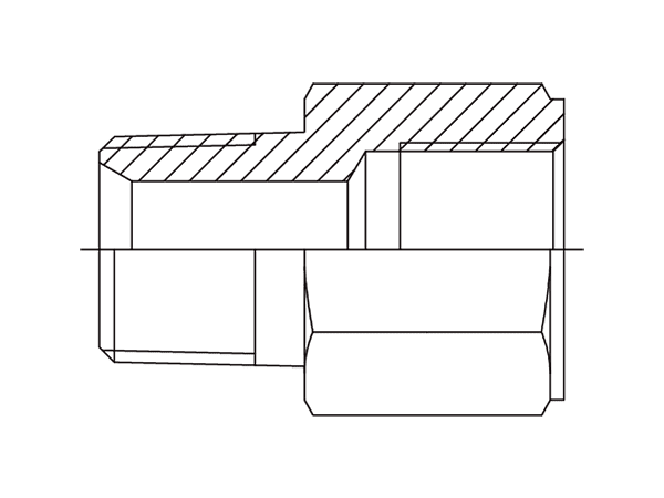 A drawing of DABTM152F hydraulic adaptor.