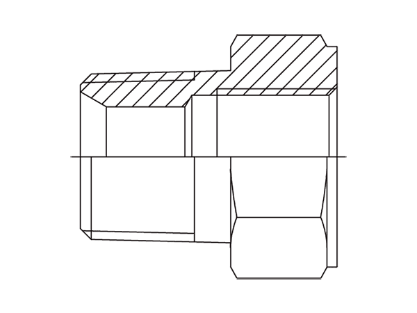 A drawing of DABTM152FR hydraulic adaptor.