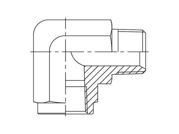 A drawing of DABTM907F hydraulic adaptor.