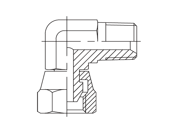 A drawing of DABTM9081 hydraulic adaptor.