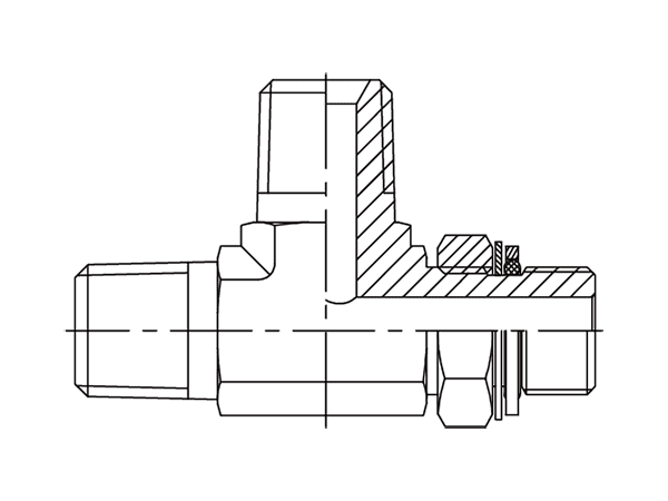 A drawing of DABTML06Q hydraulic adaptor.