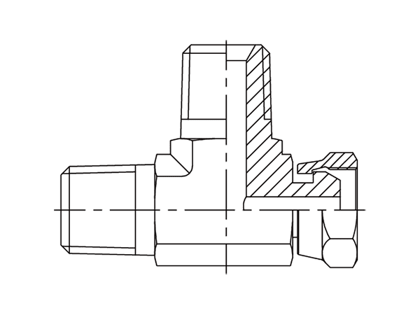 A drawing of DABTML081 hydraulic adaptor.