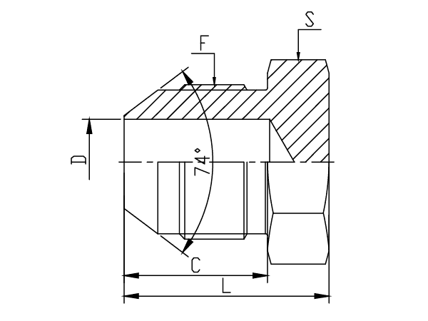 A drawing of DAJCM1000 hydraulic adaptor.