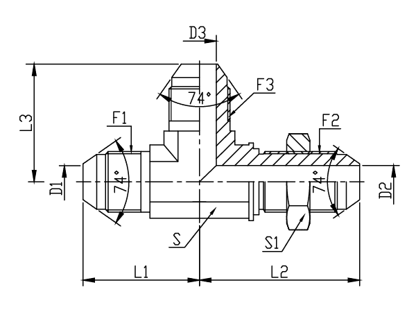A drawing of DAJCML25T hydraulic adaptor.