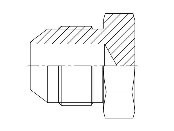 A drawing of DAJCMM1000 hydraulic adaptor.