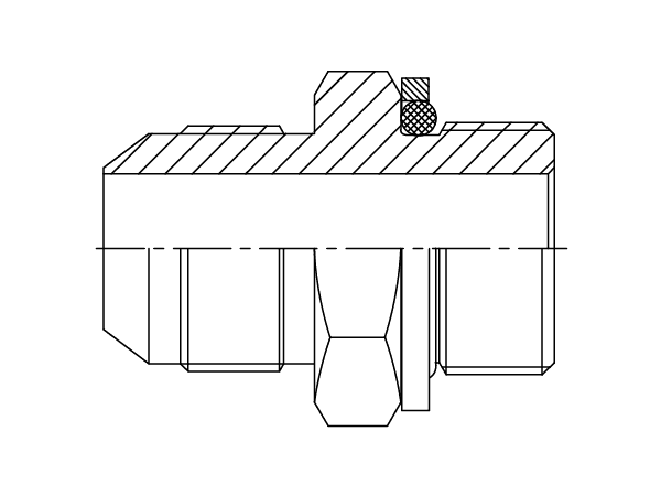A drawing of DAJCMM106Q hydraulic adaptor.