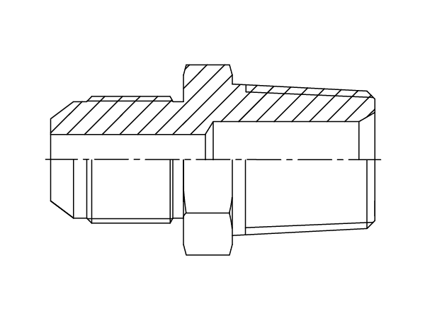 A drawing of DAJCMM107M hydraulic adaptor.