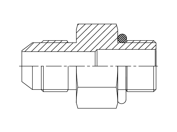 A drawing of DAJCMM1305 hydraulic adaptor.