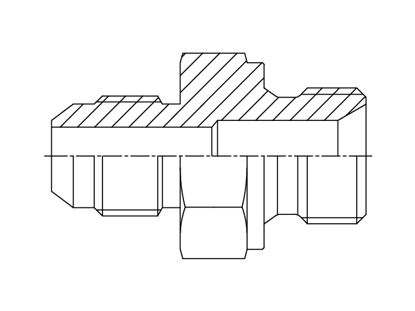A drawing of DAJCMM152M hydraulic adaptor.