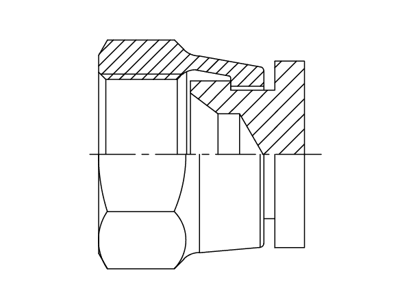 A drawing of DAJCMM31000 hydraulic adaptor.