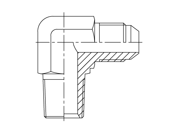 A drawing of DAJCMM907M hydraulic adaptor.